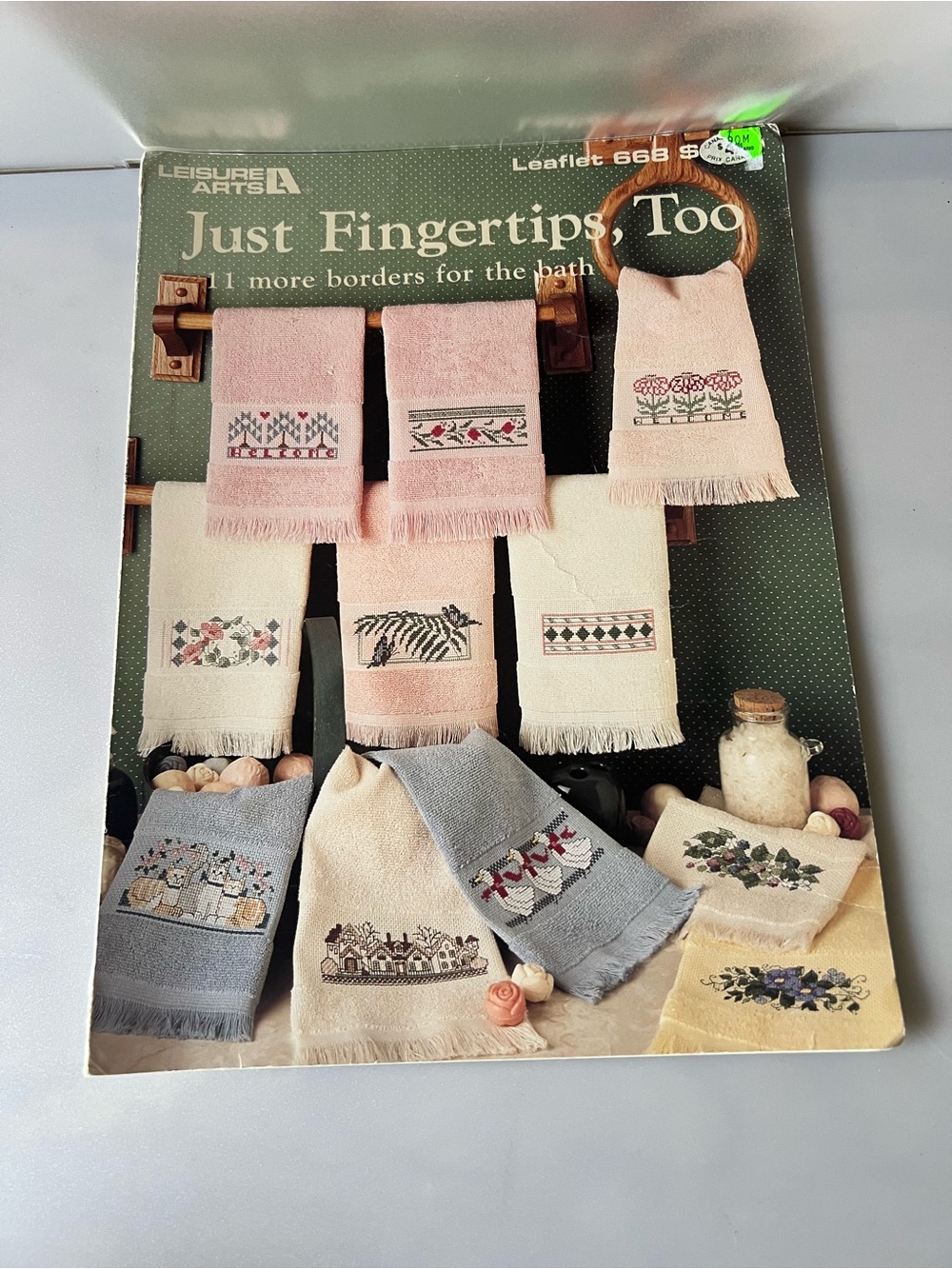 Pink and Cream Finger Towel Embroidery Patterns - Just Fingertips, Too
